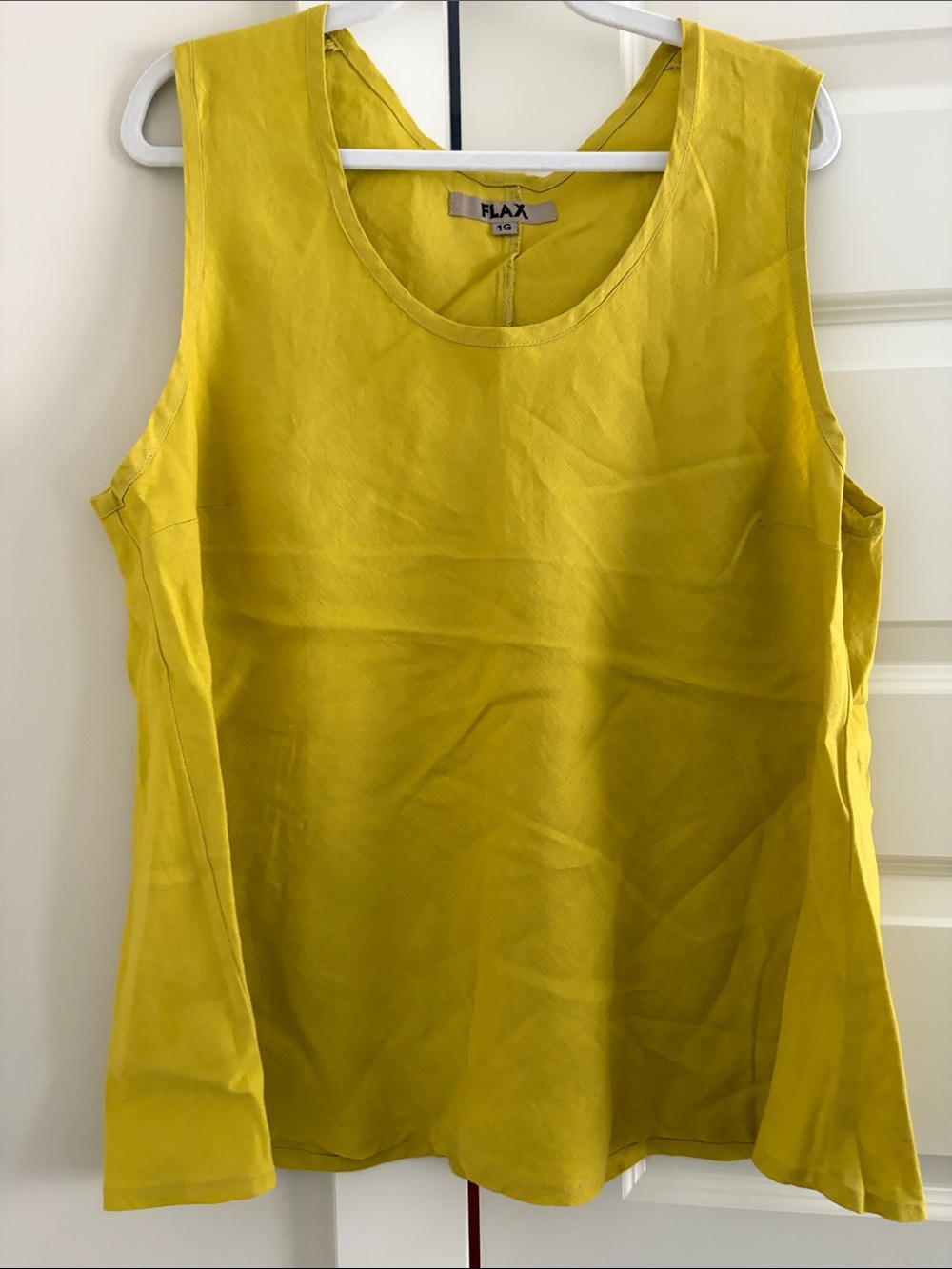 Flax Sleeveless Tank Top in Mustard Yellow
